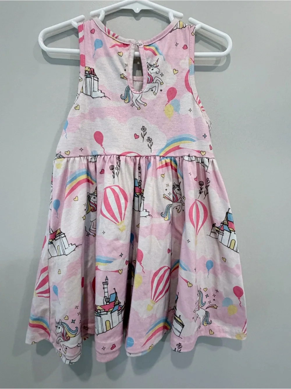 SHEIN Girls Unicorn Rainbow Dress | 18–24 Months | Pink Fantasy Print
